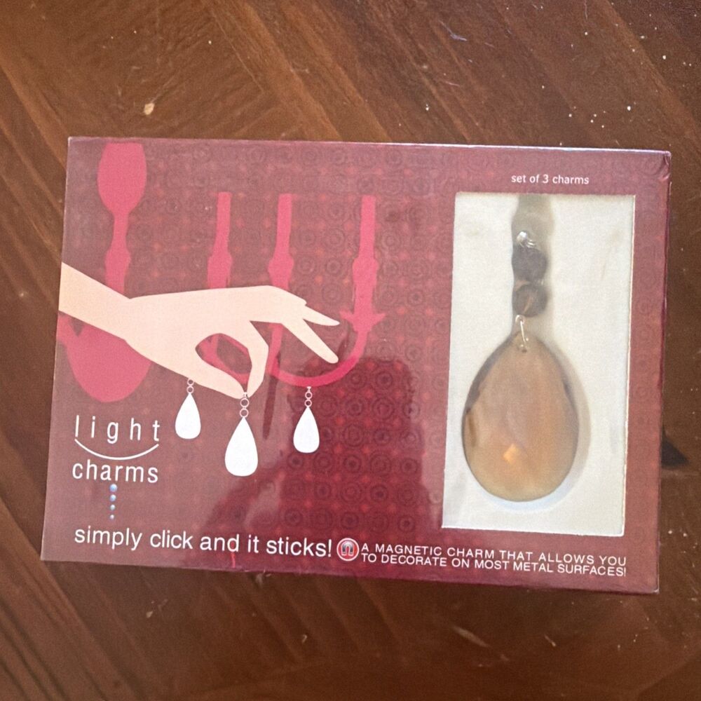 NEW Light Charms TC-4909 Amber Almond Magnetic Chandelier Crystals Set of 3